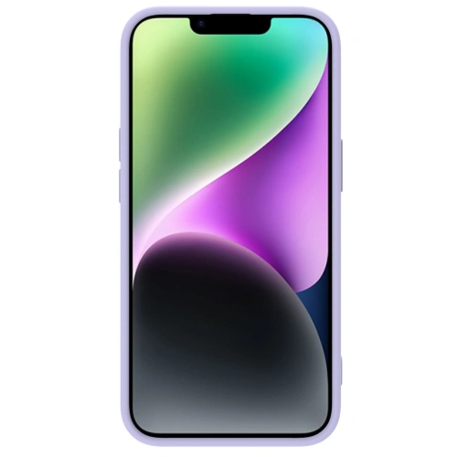 Etui Nillkin CamShield Silky w kolorze fioletowym, idealne dla Apple iPhone 14 Plus i 15 Plus.