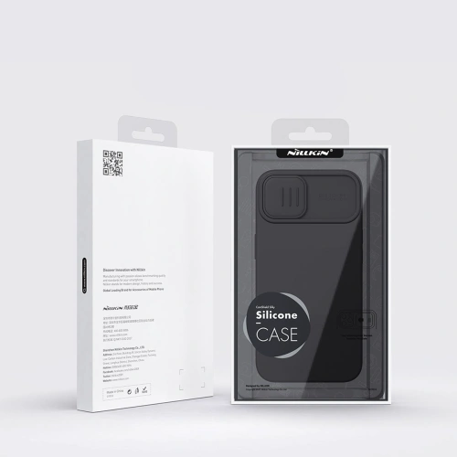 Widok z boku etui Nillkin CamShield Silky, pokazujący precyzyjne wycięcia na porty.