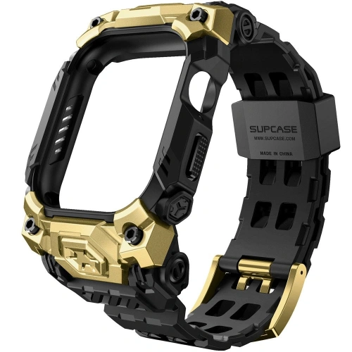 Hybrydowe etui na Apple Watch 10/11, prezentujące elegancki złoty kolor.