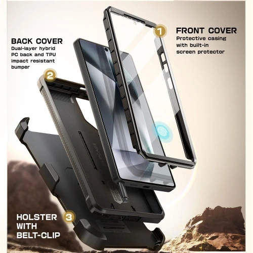 Czarne etui Supcase na tle białym, podkreślające jego elegancki design.