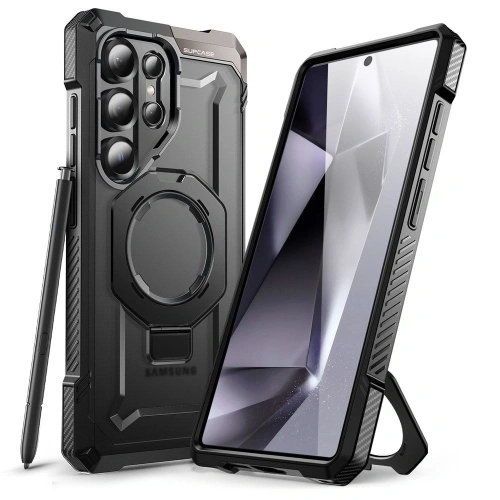Etui Supcase Unicorn Beetle Grip Mag w kolorze czarnym, idealne do Samsung Galaxy S25 Ultra.