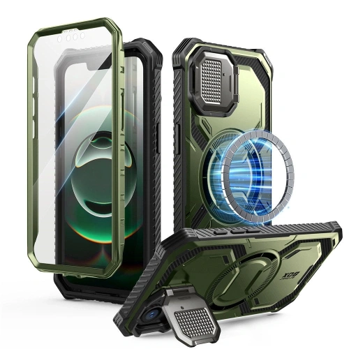 Etui Supcase IBLSN ArmorBox MagSafe w kolorze zielonym, idealne do ochrony iPhone'a 16e.