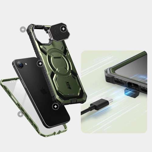 Widok etui 360°, oferującego pełną ochronę urządzenia.