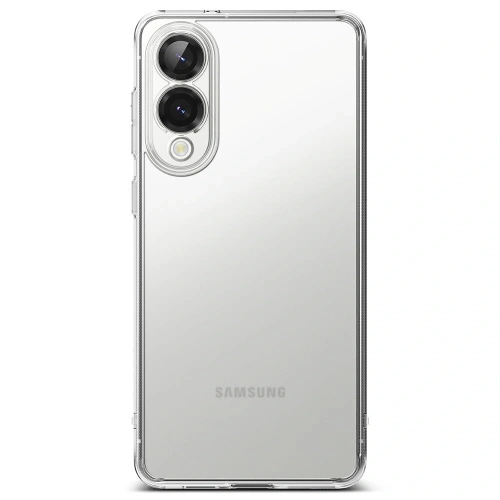 Etui Ringke Fusion zamontowane na Samsung Galaxy S25 Edge, prezentujące jego elegancki wygląd