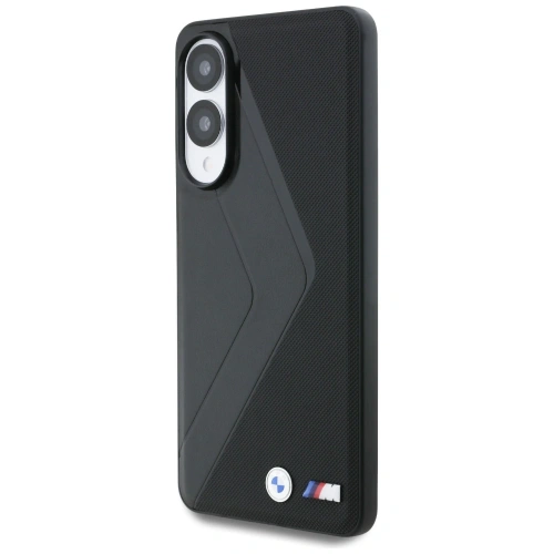 Etui BMW Leather Oversized Stripes MagSafe w kolorze czarnym, idealnie dopasowane do Samsung Galaxy S25 Edge