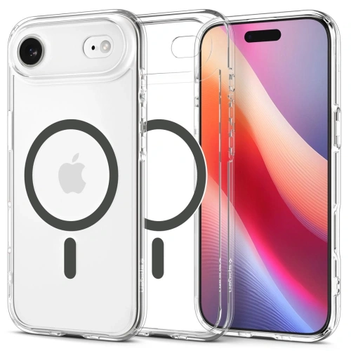 Etui Spigen Ultra Hybrid Mag do iPhone'a w kolorze przezroczystym, z widocznymi detalami.