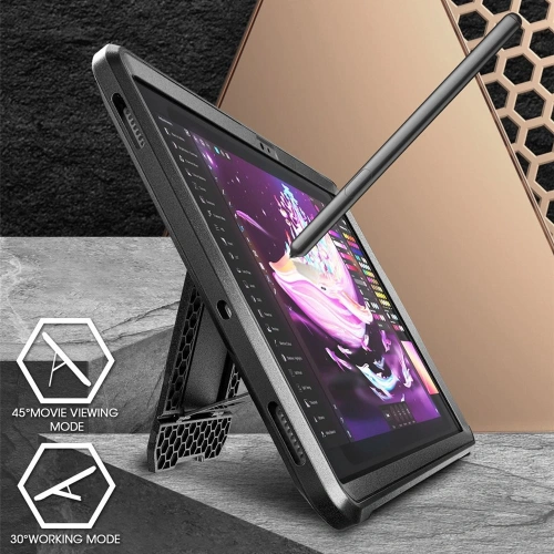 Hybrydowe etui Supcase, idealnie dopasowane do modelu Galaxy Tab S9 11.0, z wycięciami na porty.