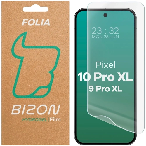 Folia hydrożelowa Bizon Glass Hydrogel na ekran Google Pixel 10 Pro XL z widocznymi krawędziami.