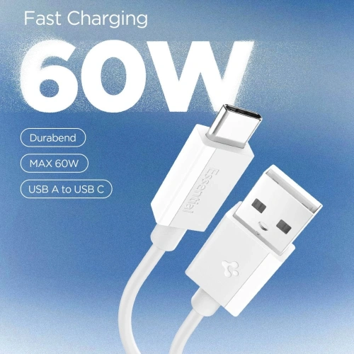 Kabel Spigen 60W o długości 100 cm, doskonały do codziennego użytku.