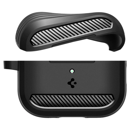 Widok z boku etui Spigen Rugged Armor, ukazujący precyzyjne wycięcia