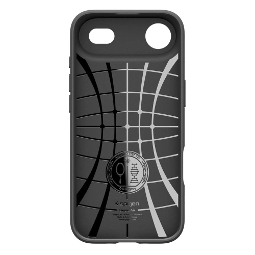 Etui Spigen Liquid Air zamontowane na Apple iPhone, z widocznymi wycięciami