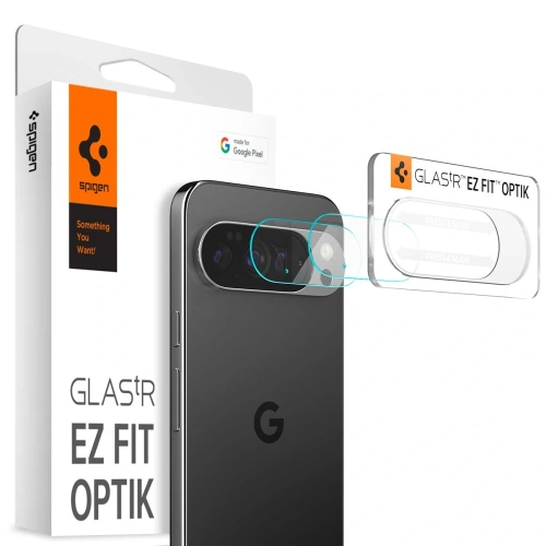 Osłona aparatu Spigen Optik Glas.TR na Google Pixel 10 Pro XL w przejrzystym kolorze.