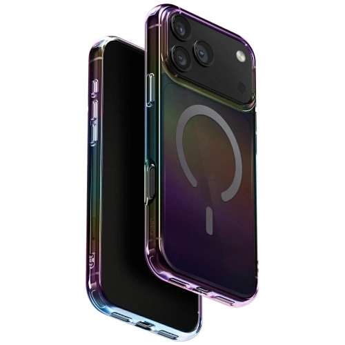 Etui UNIQ Iridescia w kolorze midnight quartz, idealne do iPhone 17 Pro Max.