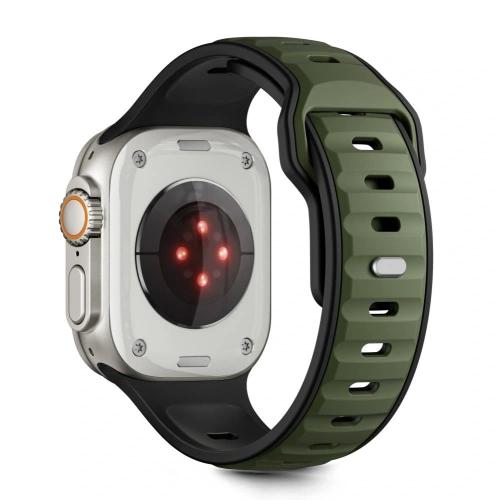 Zbliżenie na pasek Tech-Protect z materiału TPU, idealny do Apple Watch