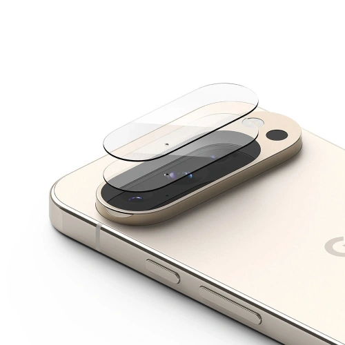Osłona aparatu Ringke Camera Protector do Google Pixel 10 Pro w przezroczystym kolorze, prezentująca szczegóły produktu.