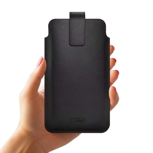 Widok na skórę ekologiczną wsuwki Tech-Protect SM65, zbliżenie na detale.