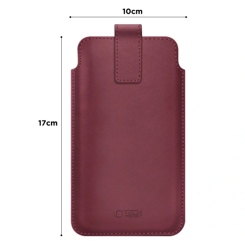 Fioletowa wsuwka Tech-Protect SM65 z ekologicznej skóry, doskonała ochrona dla smartfona.