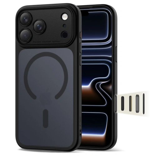 Etui Tech-Protect Magpeak MagSafe CC w kolorze matowej czerni, idealne do Apple iPhone 17 Pro
