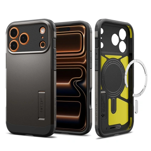 Etui Spigen Tough Armor T Mag MagSafe w kolorze gunmetal, idealne do iPhone 17 Pro