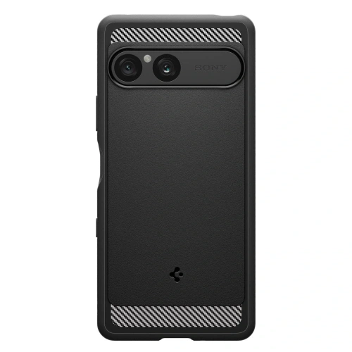 Zbliżenie na materiał TPU etui Spigen Rugged Armor, zapewniające doskonałą ochronę