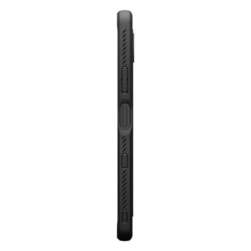 Widok z boku etui Spigen Rugged Armor, ukazujący smukły design i ergonomię