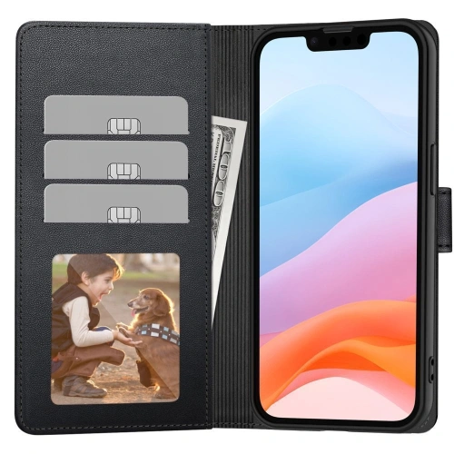 Hybrydowe etui Tech-Protect Wallet z bliska, pokazujące detale wykonania.