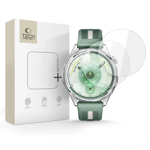 Szkło hartowane Tech-Protect Glass Fit+ do Huawei Watch GT 6 w zestawie dwóch sztuk.