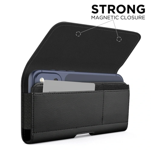 Etui Tech-Protect SM80 umieszczone na telefonie w miejskim otoczeniu.