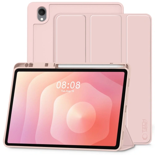 Etui Tech-Protect SmartCase Pen w różowym kolorze, idealne do Samsung Galaxy Tab S11.