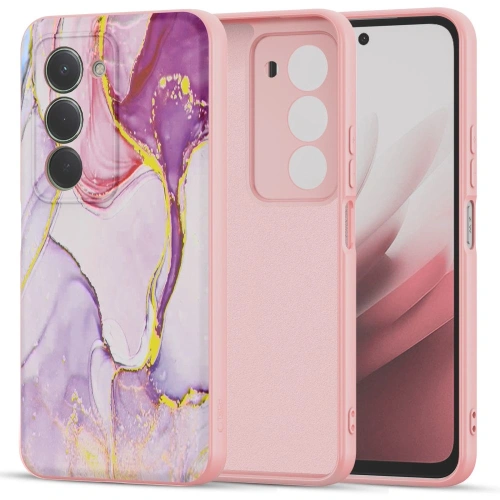 Etui Tech-Protect Icon do Xiaomi Redmi 15 w marmurowym kolorze, wykonane z elastycznego silikonu.