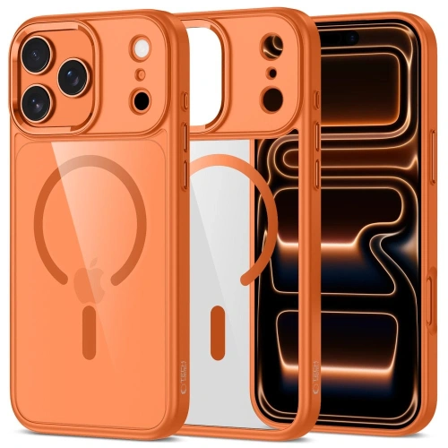 Etui Tech-Protect MagMat w kolorze cosmic orange, idealne do iPhone 17 Pro Max.