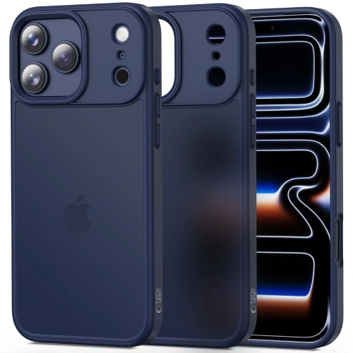 Etui Tech-Protect MagMat do Apple iPhone 17 Pro Max w kolorze granatowym, prezentujące elegancki design.