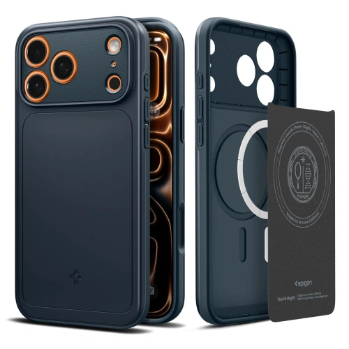Zbliżenie na etui Spigen Thin Fit Mag z widocznymi wycięciami na porty