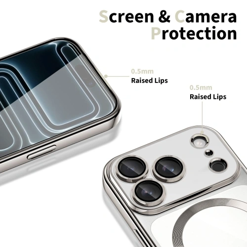 Srebrne etui Tech-Protect Flexair z bliska, ukazujące elegancki design.