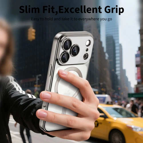 Stylowe etui Tech-Protect Flexair Magflex w shiny silver, doskonałe dla nowoczesnych użytkowników.