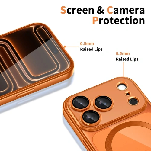Zbliżenie na etui Flexair, ukazujące teksturę materiału i wykończenie w kolorze cosmic orange.