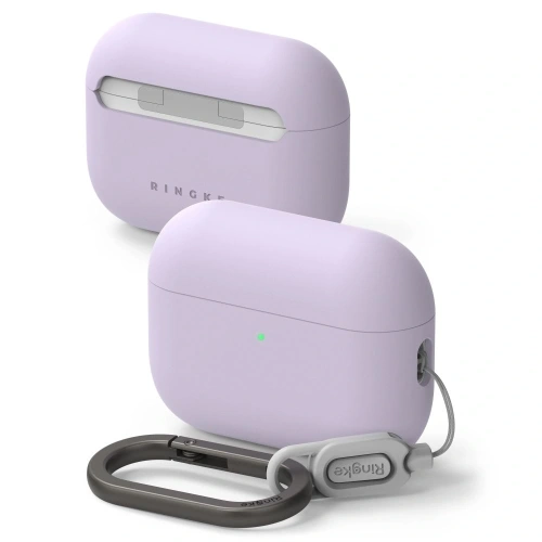 Etui Ringke Silicone w kolorze light purple, idealnie dopasowane do Apple AirPods Pro 3.