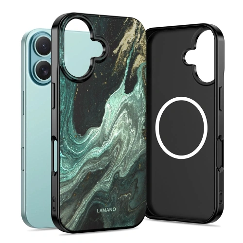 Etui Tech-Protect Flexair Lamano MagSafe w kolorze zielonym, idealne dla iPhone 16.