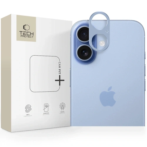 Osłona aparatu Tech-Protect Flexair Camalloy Fit+ w kolorze Mist Blue, idealna dla iPhone 17.