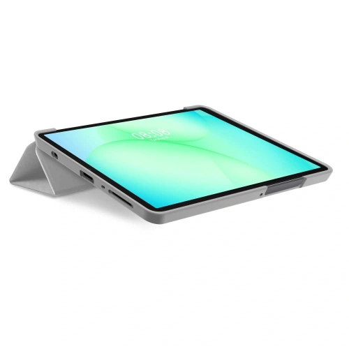Zbliżenie na materiał hybrydowy etui Tech-Protect SmartCase w odcieniu szarym.