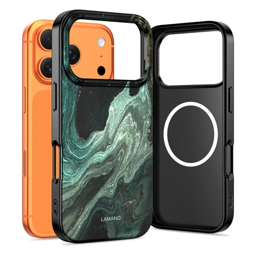 Etui Tech-Protect Lamano MagSafe w zielonym kolorze, idealne do Apple iPhone 17 Pro Max.