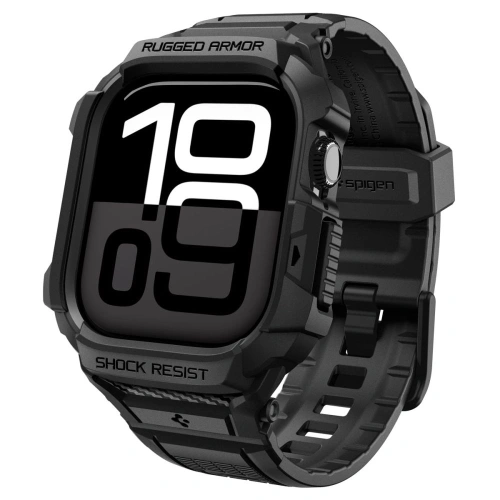 Etui Spigen Rugged Armor Pro V2 w matowej czerni, idealne do Apple Watch 10/11 42mm
