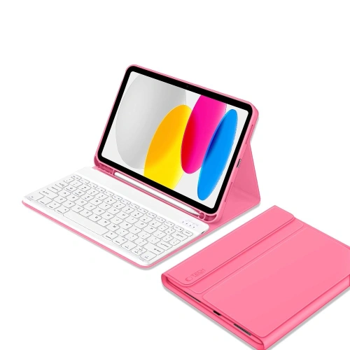 Zbliżenie na hybrydowy materiał etui z klawiaturą Tech-Protect.
