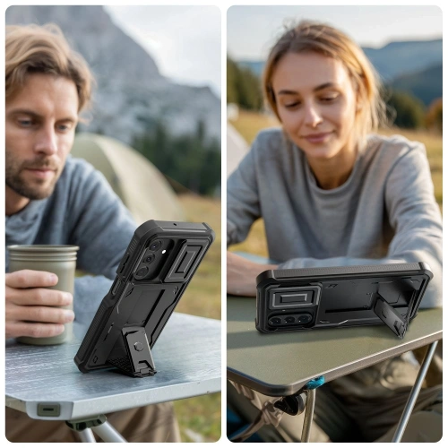 Zbliżenie na etui Tech-Protect Kevlar Cam+, ukazujące materiał i jakość wykonania.