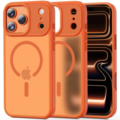 Etui Tech-Protect Magmat MagSafe w kolorze cosmic orange, idealnie dopasowane do iPhone 17 Pro Max.