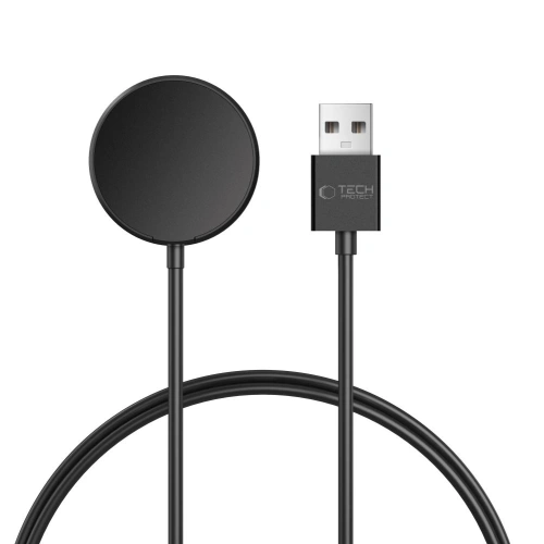 Ładowarka indukcyjna Tech-Protect MC03 w kolorze czarnym, idealna do Samsung Galaxy Watch.
