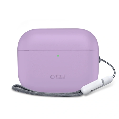 Etui Tech-Protect w lawendowym kolorze, doskonale dopasowane do słuchawek AirPods Pro 3.
