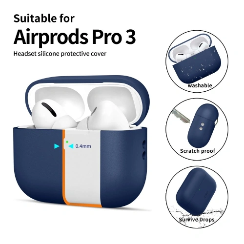 Zbliżenie na etui Tech-Protect Silicone, pokazujące teksturę granatowego silikonu.