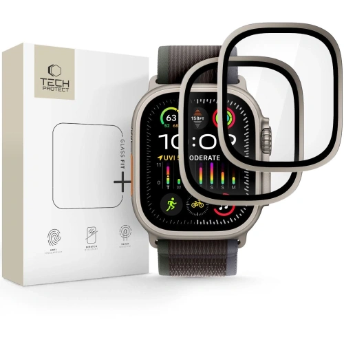 Szkło hartowane Tech-Protect Glass Ring do Apple Watch Ultra 49mm w opakowaniu 2 sztuk.