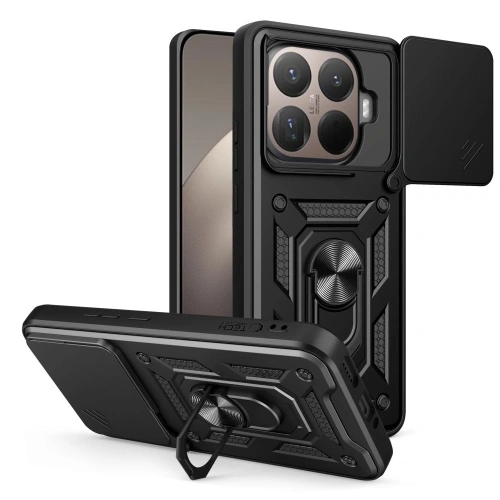 Etui Tech-Protect Camshield Pro do Xiaomi 15T Pro w kolorze czarnym, idealnie dopasowane do telefonu.